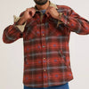 Wrangler Mens All Terrain Gear Lined Flannel Shirt Jacket Red - 112382478