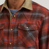 Wrangler Mens All Terrain Gear Lined Flannel Shirt Jacket Red - 112382478