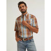 Wrangler Mens All Terrain Gear Performance Plaid Snap Shirt Sepia Ombre - 112382382