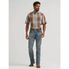 Wrangler Mens All Terrain Gear Performance Plaid Snap Shirt Sepia Ombre - 112382382