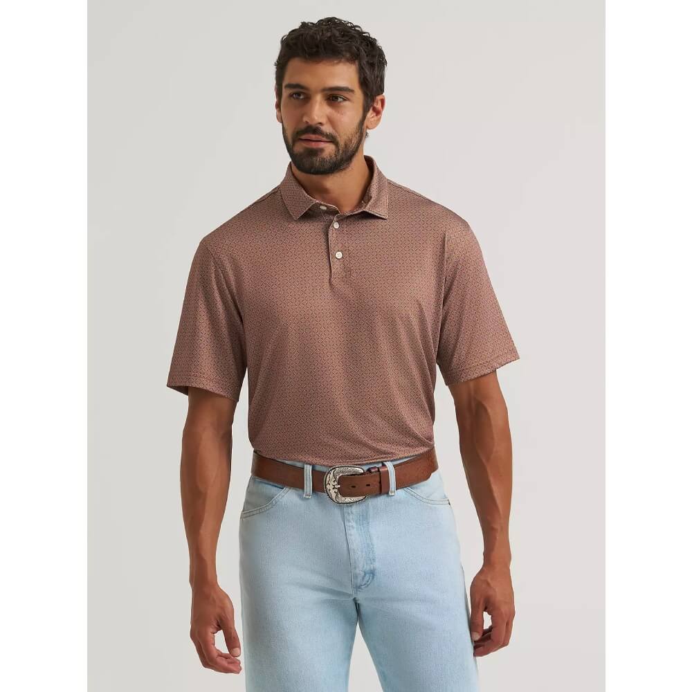 Wrangler Mens All Terrain Gear Performance Polo Shirt Argan Oil - 112382491