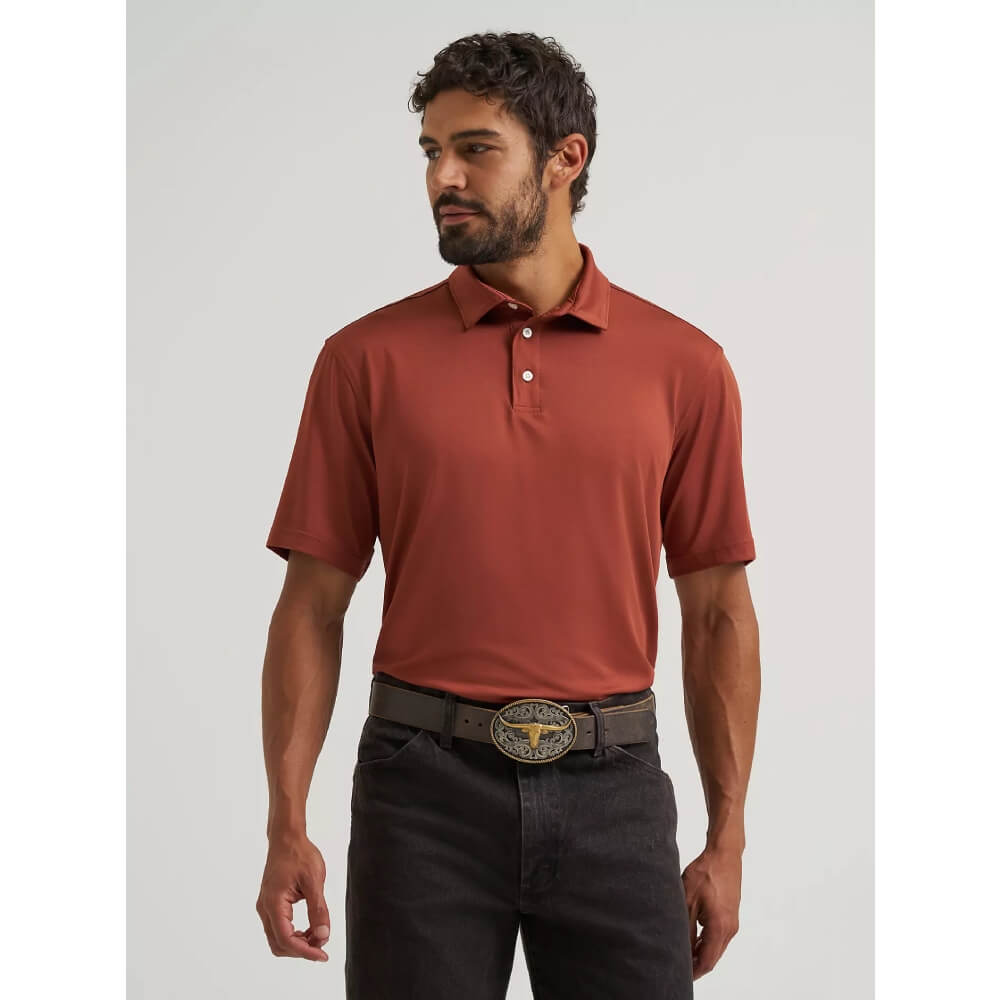 Wrangler Mens All Terrain Gear Performance Polo Shirt Sequoia - 112382492