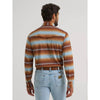 Wrangler Mens All Terrain Gear Technical Snap Shirt Sepia Stripe - 112383038