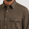 Wrangler Mens All Terrain Gear Technical Snap Shirt Turkish Coffee - 112382502