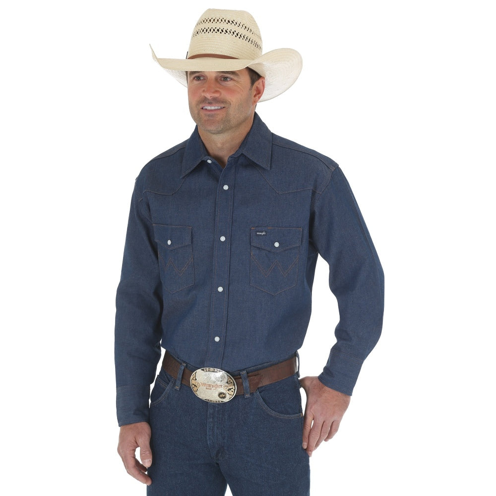 Wrangler Mens Authentic Cowboy Cut Work Shirt 