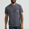 Wrangler Mens Back Graphic Pocket T-Shirt Charcoal - 112368653