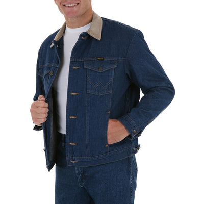 Wrangler Mens Blanket-Lined Denim Jacket