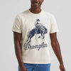 Wrangler Mens Bronc Rider Dual Graphic T-Shirt Antique White - 112375843
