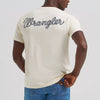 Wrangler Mens Bronc Rider Dual Graphic T-Shirt Antique White - 112375843