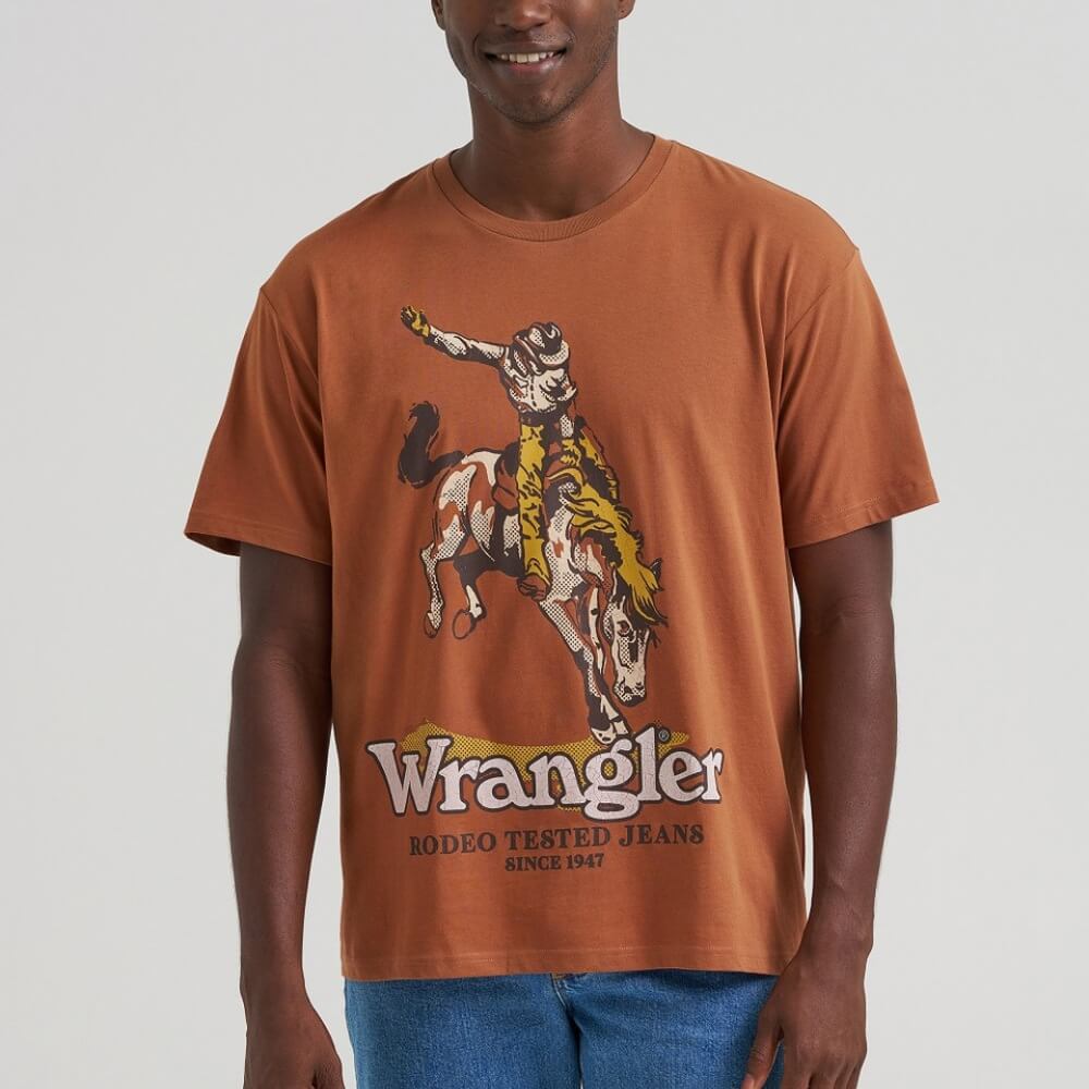 Wrangler Mens Bucking Bronco Rawhide T-Shirt - 112375796