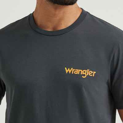 Wrangler Mens Bucking Cowboy T-Shirt Washed Black - 112368424