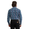 Wrangler Mens Checotah Dress Western Shirt Turquoise - 112381992