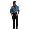 Wrangler Mens Checotah Dress Western Shirt Turquoise - 112381992