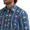 Wrangler Mens Checotah Dress Western Shirt Turquoise - 112381992
