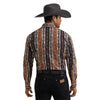 Wrangler Mens Checotah Dress Western Snap Shirt Brown - 112381991