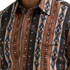 Wrangler Mens Checotah Dress Western Snap Shirt Brown - 112381991