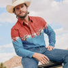 Wrangler Mens Checotah® Western Horizontal Print Shirt Dip Dye - 112379226