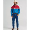 Wrangler Mens Checotah® Western Horizontal Print Shirt Dip Dye - 112379226