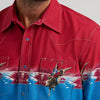 Wrangler Mens Checotah® Western Horizontal Print Shirt Dip Dye - 112379226