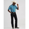 Wrangler Mens Checotah® Western Shirt Dialed Up Blue - 112379227