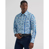 Wrangler Mens Checotah® Western Snap Printed Shirt Icy - 112379225