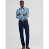 Wrangler Mens Checotah® Western Snap Printed Shirt Icy - 112379225