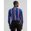 Wrangler Mens Checotah Western Snap Printed Shirt Old Glory (Blue) - 112384295
