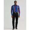 Wrangler Mens Checotah Western Snap Printed Shirt Old Glory (Blue) - 112384295
