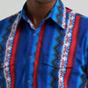 Wrangler Mens Checotah Western Snap Printed Shirt Old Glory (Blue) - 112384295