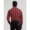 Wrangler Mens Checotah Western Snap Printed Shirt Oxide Red - 112384296