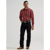 Wrangler Mens Checotah Western Snap Printed Shirt Oxide Red - 112384296
