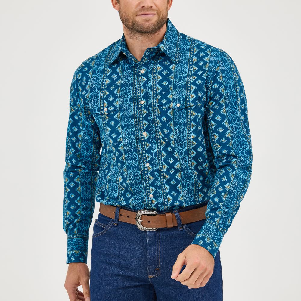 Wrangler Mens Checotah Western Snap Shirt