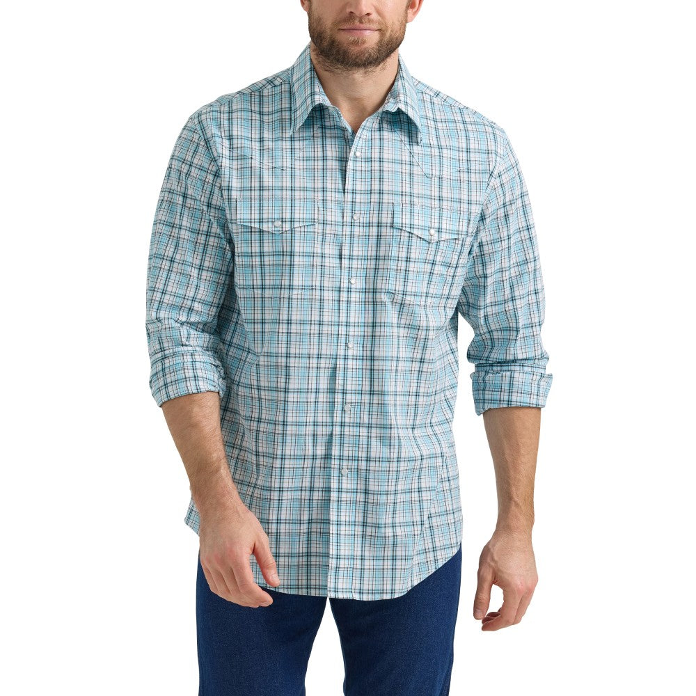 Wrangler Mens Classic Fit Blue Shirt