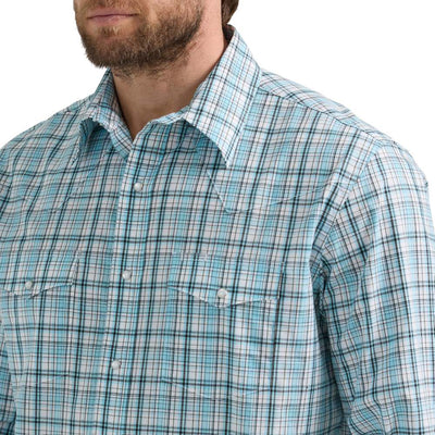 Wrangler Mens Classic Fit Blue Shirt