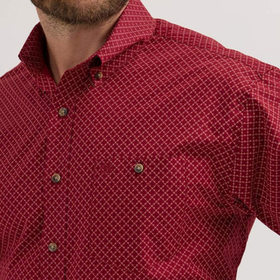 Wrangler Mens Classic Geometric Red Shirt