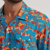 Wrangler Mens Coconut Cowboy Camp Shirt Blue Tropics - 112374839
