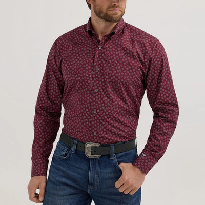 Wrangler Mens Cody Johnson Burgundy Shirt