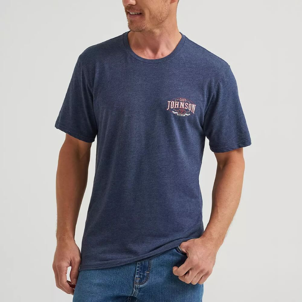 Wrangler Mens Cody Johnson Concert Back Graphic T-Shirt Country Black - 112358721