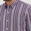 Wrangler Mens Cody Johnson One Pocket Shirt Mauve Stripes - 112369557