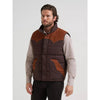 Wrangler Mens Corduroy Yoke Puffer Vest Cambridge Brown - 112381922