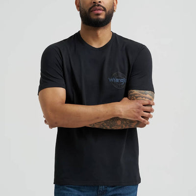 Wrangler Mens Cowboy Back Graphic T-Shirt Jet Black - 112368742