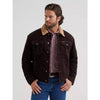 Wrangler Mens Cowboy Cut Sherpa Lined Corduroy Jacket Black Coffee - 112382099