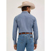 Wrangler Mens Cowboy Cut Western Rigid Snap Shirt Medium Chambray - 70136MW