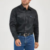 Wrangler Mens Cowboy Cut Western Work Shirt Black - MS70819