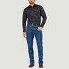 Wrangler Mens Cowboy Cut Western Work Shirt Black - MS70819