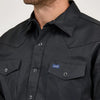 Wrangler Mens Cowboy Cut Western Work Shirt Black - MS70819