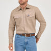 Wrangler Mens Cowboy Cut® Western Work Shirt Khaki - MS70319