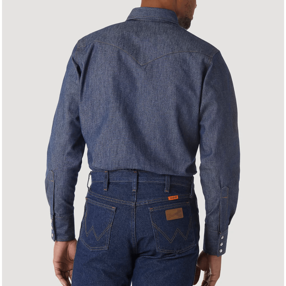 Wrangler Mens FR Flame Resistant Long Sleeve Denim Work Shirt - 10FR12127
