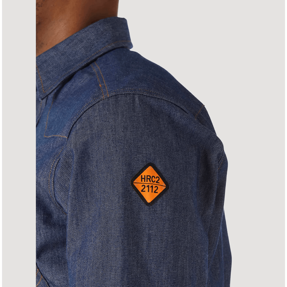 Wrangler Mens FR Flame Resistant Long Sleeve Denim Work Shirt - 10FR12127