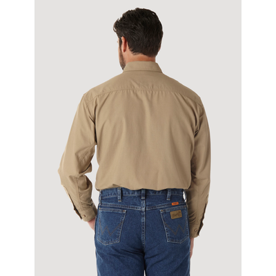 Wrangler Mens FR Flame Resistant Riggs Twill Solid Work Shirt - 10FR3W01K